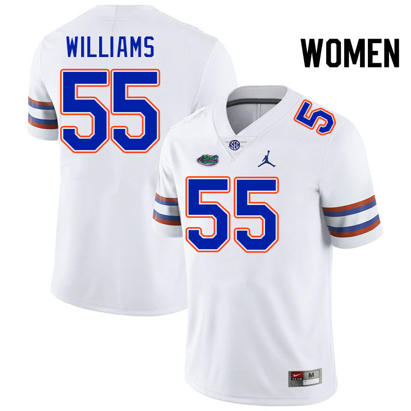 Women #55 Mike Williams Florida Gators College Football Jerseys Stitched-White